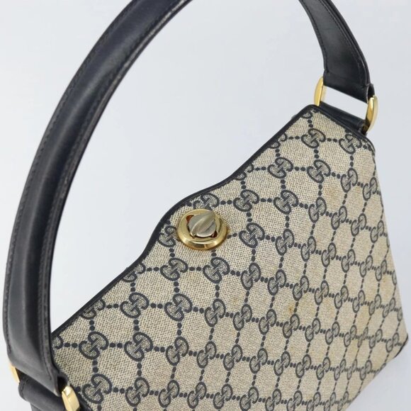 GUCCI GG Supreme Shoulder Bag PVC Navy Gold 001 085 1368 Auth 158804 - Picture 7 of 15